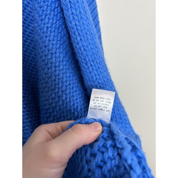 Davi & Dani Open Front Balloon Sleeve Cardigan Knit Sweater Blue Size 2XL - Picture 7 of 9